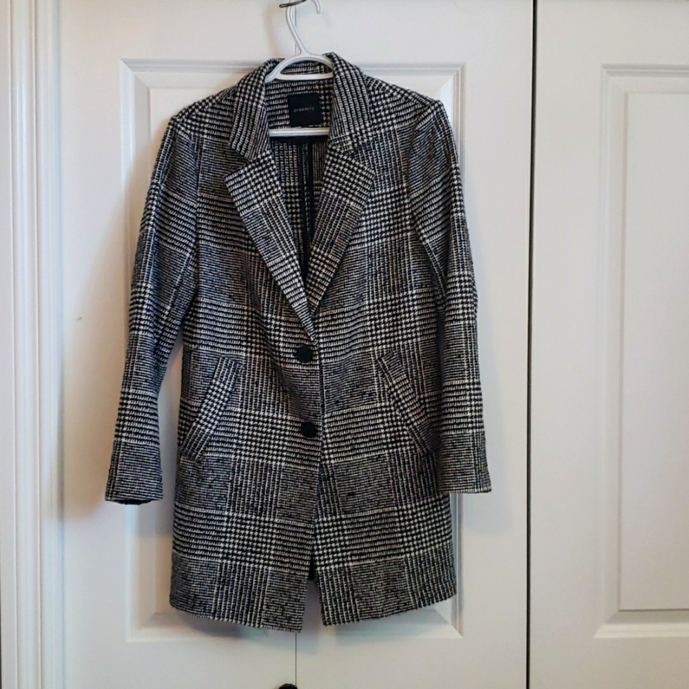Plaid trench coat